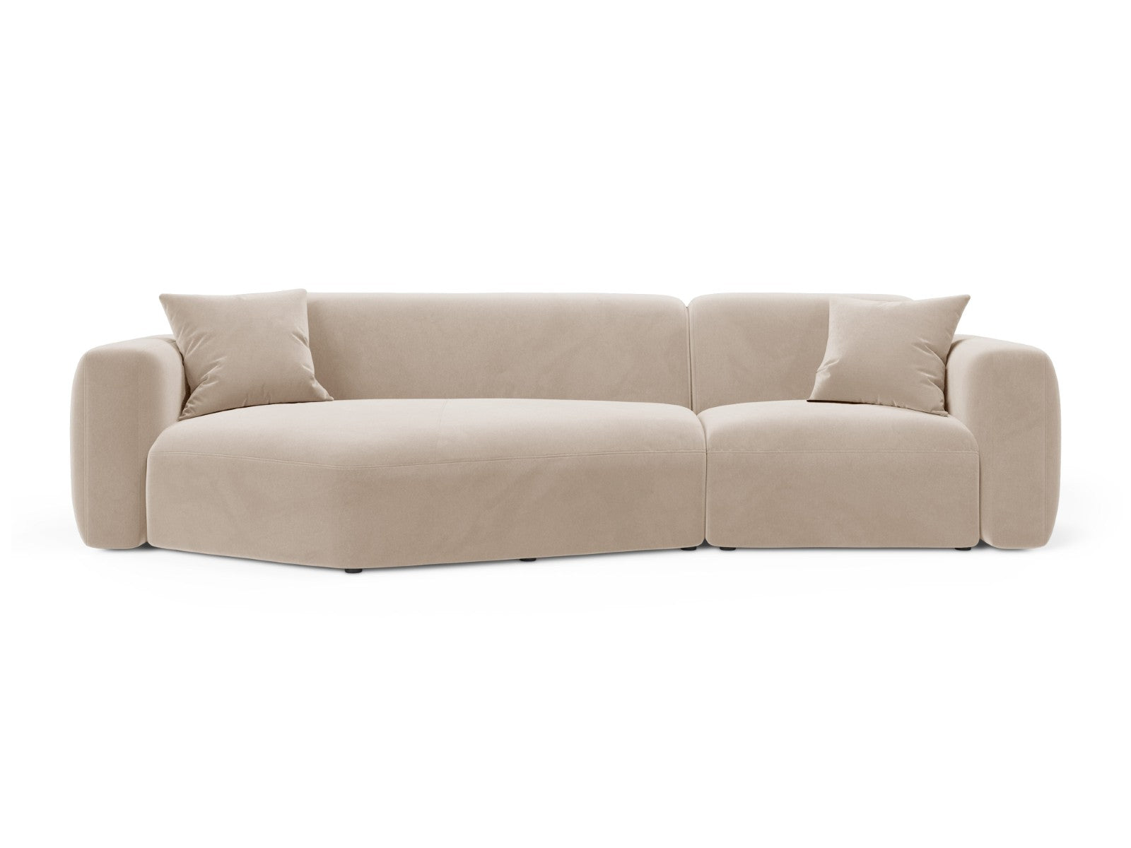 Cosmopolitan Design Modulaire hoekbank links Strino 3-zits, flueel bei
