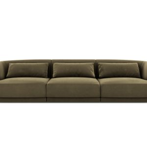 Cosmopolitan Design Bank Tulum 3-zits, flueel, groente – 90x255x70cm