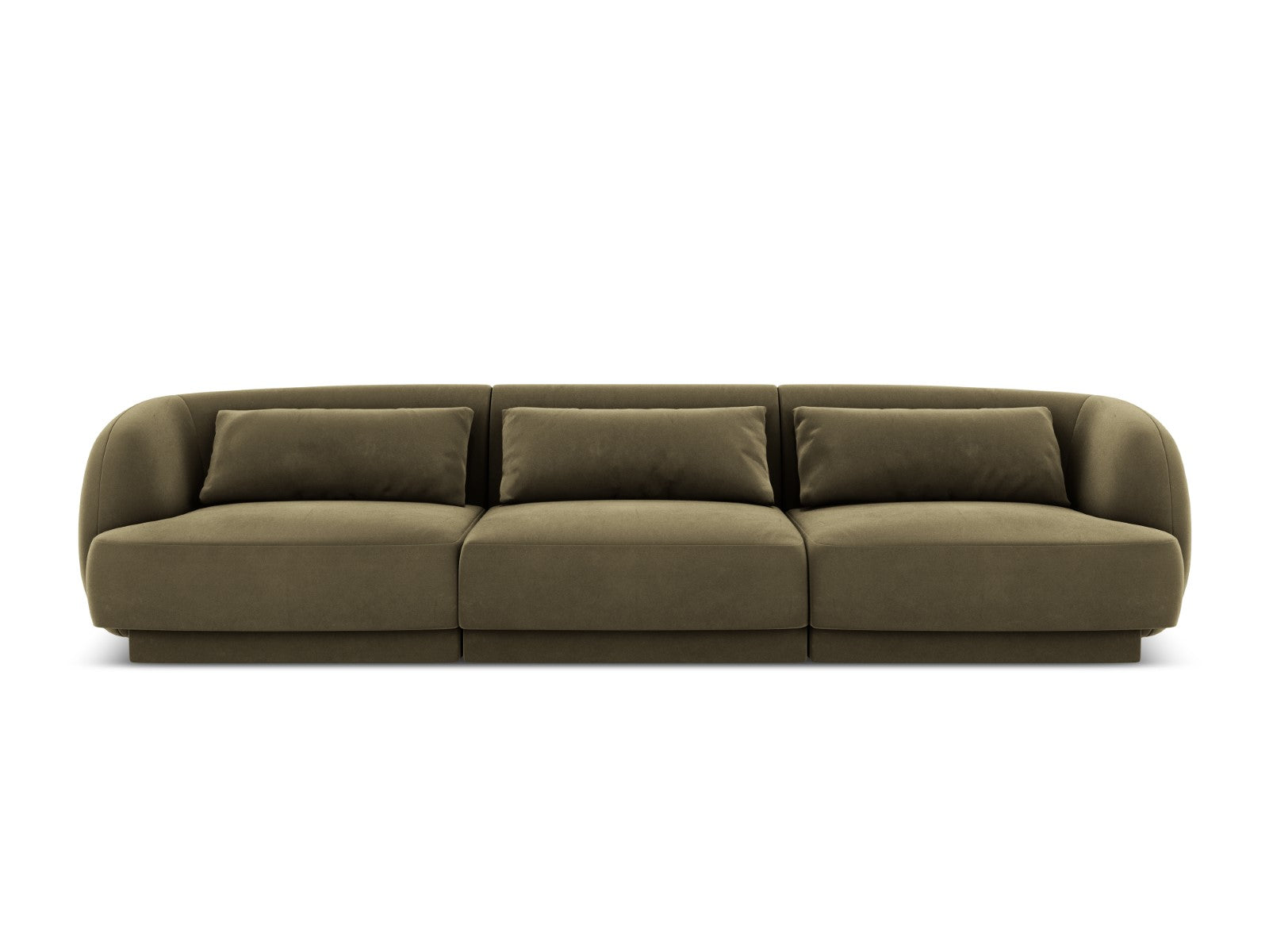 Cosmopolitan Design Bank Tulum 3-zits, flueel, groente - 90x255x70cm