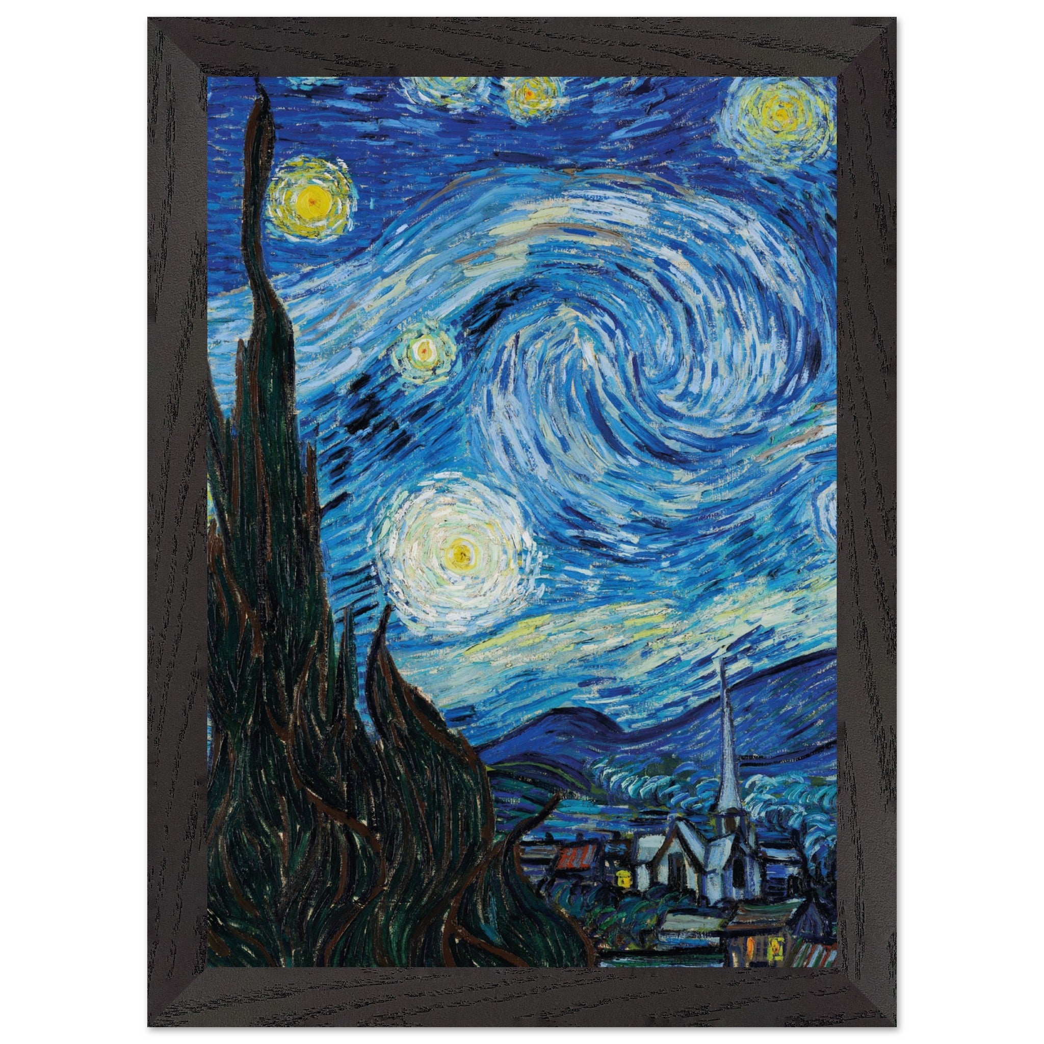 Artfulprints Poster met Lijst Vincent van Gogh - Starry night - A4 21x