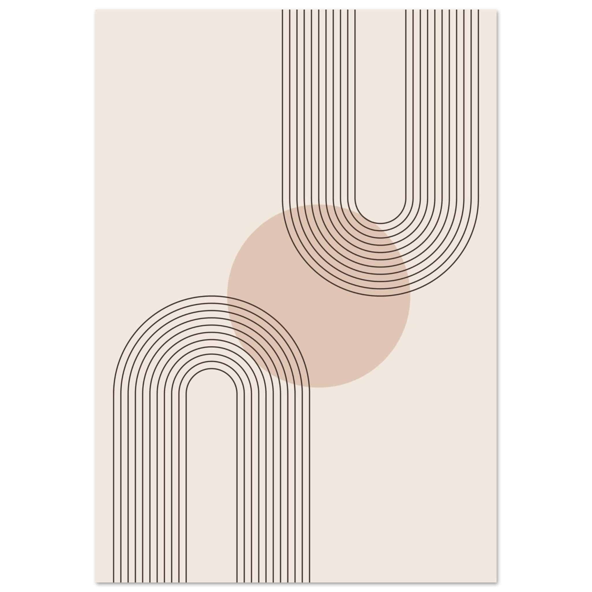Artfulprints Poster Boho – Neutral curves - 70x100 cm - Grijs