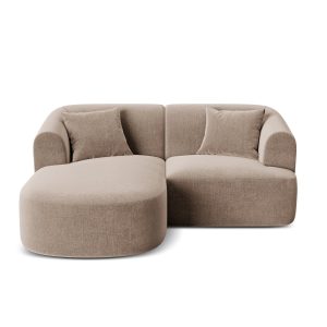 Cosmopolitan Design Modulaire hoekbank links Campi 3-zits, flueel donk Cosmopolitan Design Modulaire hoekbank links Campi 3-zits, flueel donk