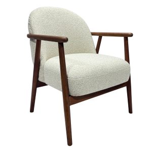 DÉJA Living Fauteuil Skövde – Beige Stof/Walnoot – 65x72x81cm DÉJA Living Fauteuil Skövde – Beige Stof/Walnoot – 65x72x81cm