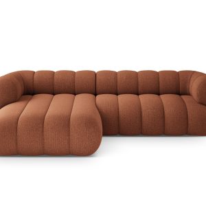 Cosmopolitan Design Hoekbank Koge 5-zits, chenille baksteen – 165x270x Cosmopolitan Design Hoekbank Koge 5-zits, chenille baksteen – 165x270x