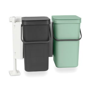 Brabantia Sort & Go Inbouwemmer, 2 x 12 liter – Jade Green/Grey