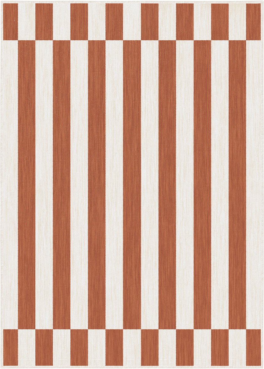 Buitenkleed Metro Stripe Roest/Wit - Interieur05