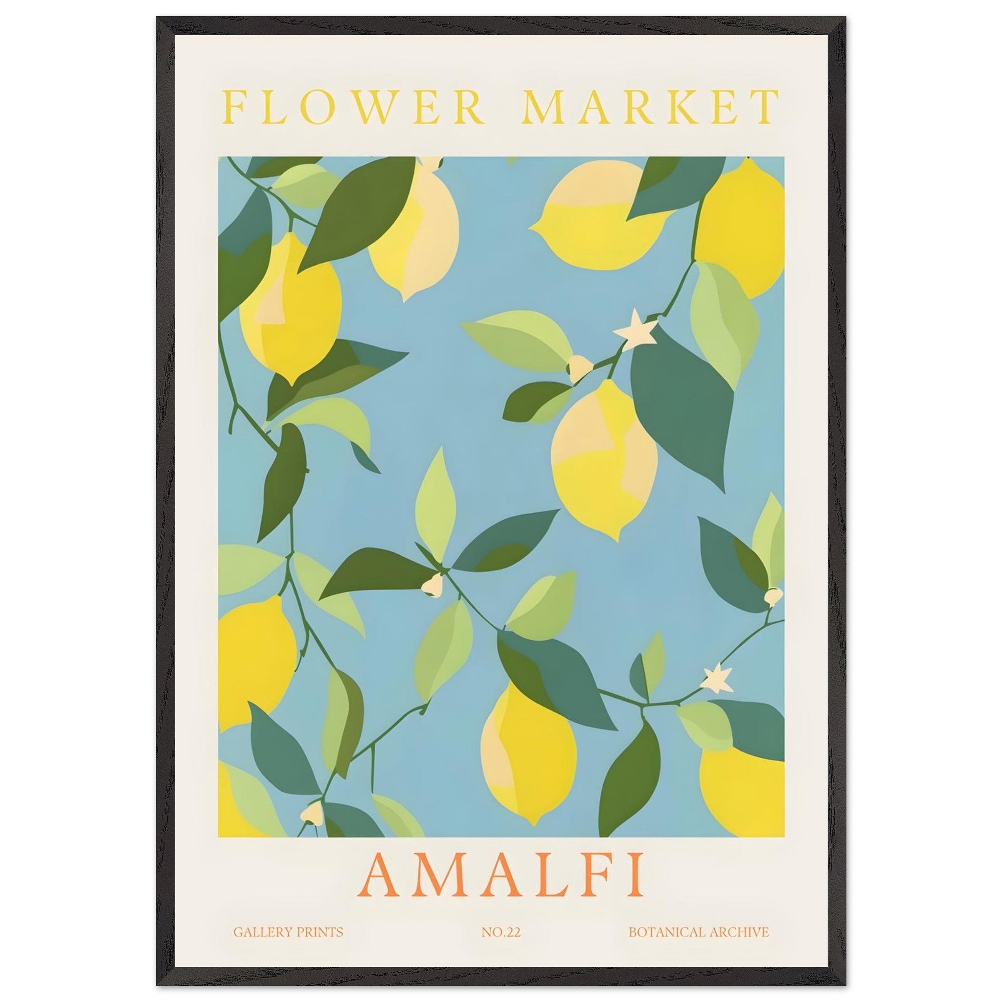 Artfulprints Poster met Lijst Flower market - Amalfi - 70x100 cm - Mee