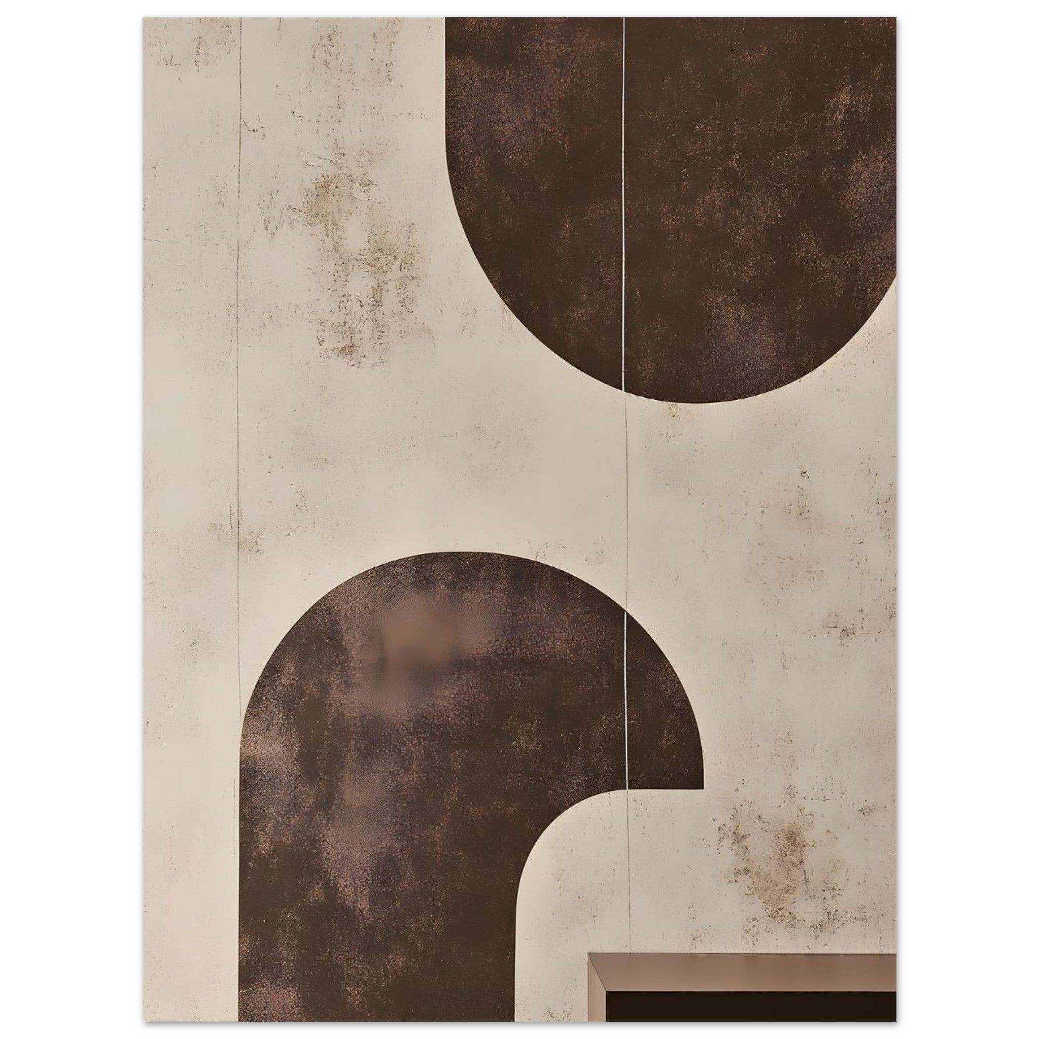 Artfulprints Poster Boho – Soft geometry - 30x40 cm - Bruin