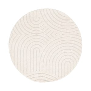 AFK Living vloerkleed Groove – reliëfeffect – wit – 120 x 120 cm AFK Living vloerkleed Groove – reliëfeffect – wit – 120 x 120 cm