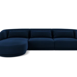 Cosmopolitan Design linker hoekbank Tulum 4-zits, flueel, koningsblauw Cosmopolitan Design linker hoekbank Tulum 4-zits, flueel, koningsblauw