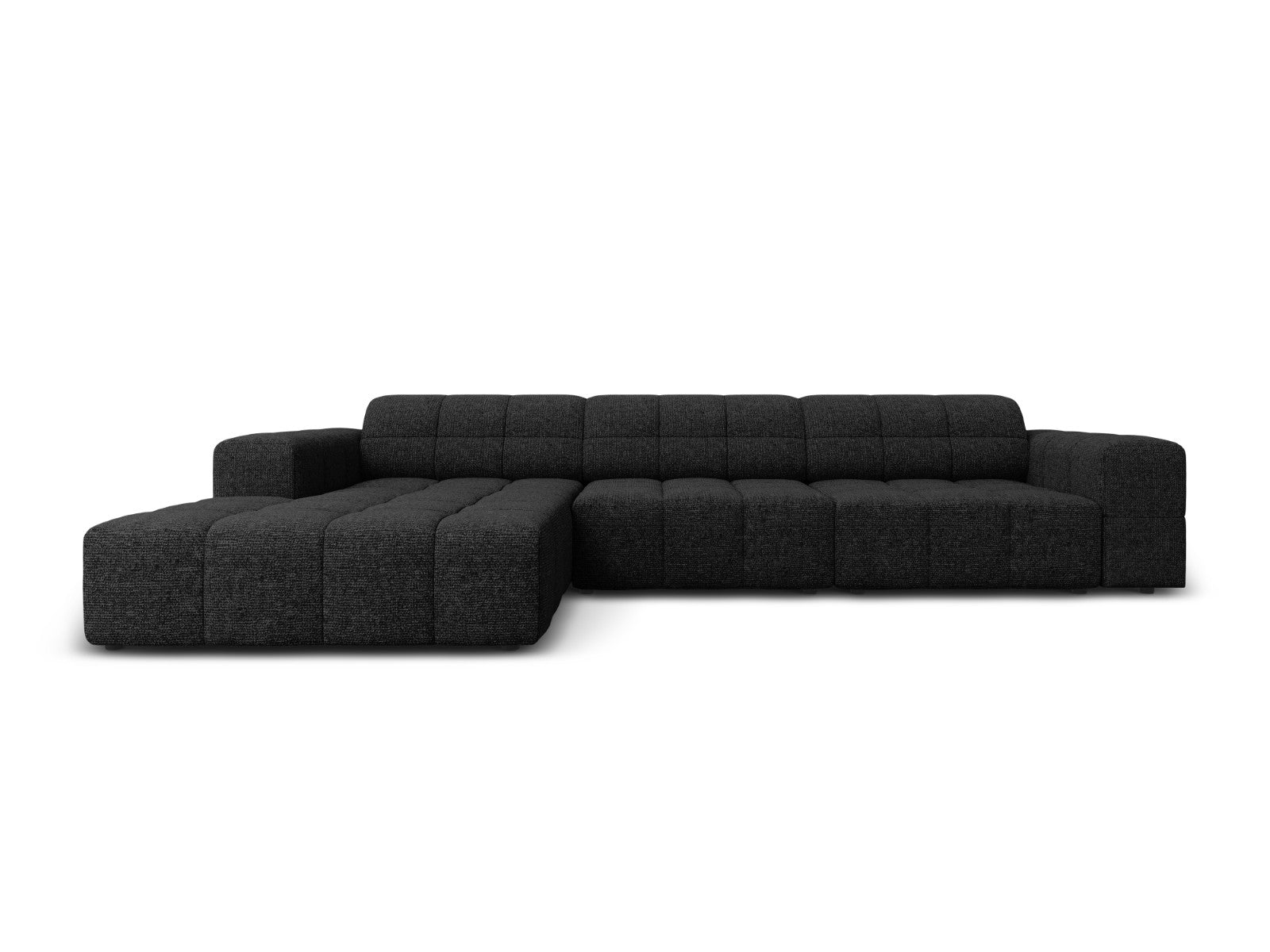 Cosmopolitan Design linker hoekbank Chicago 4-zits, chenille zwart - 1