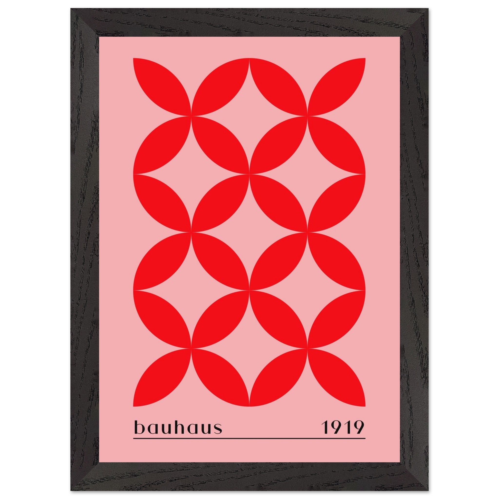 Artfulprints Poster met Lijst Bauhaus - 1919 - A4 21x29.7 cm - Rood