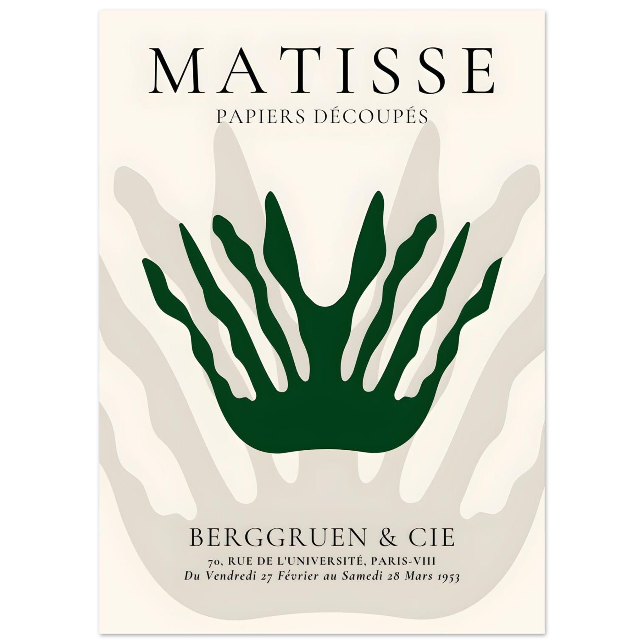 Artfulprints Poster Matisse – Sea crown - 50x70 cm - Grijs