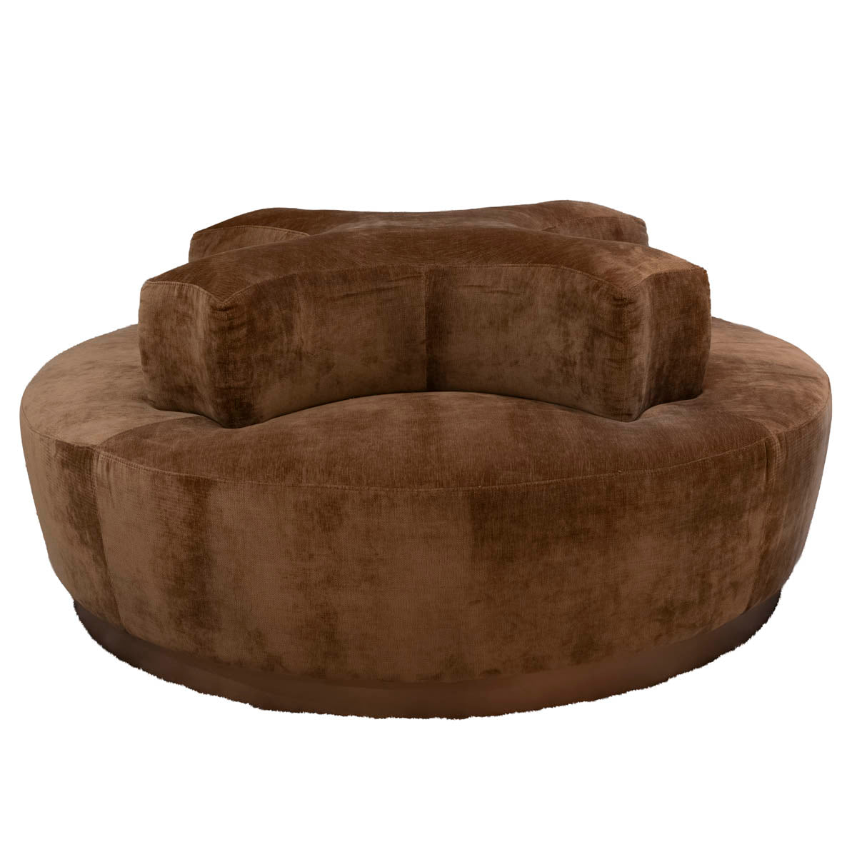 DÉJA Living Ronde Bank Cairo - Bruin Stof - 4-zits - 160x160x73cm