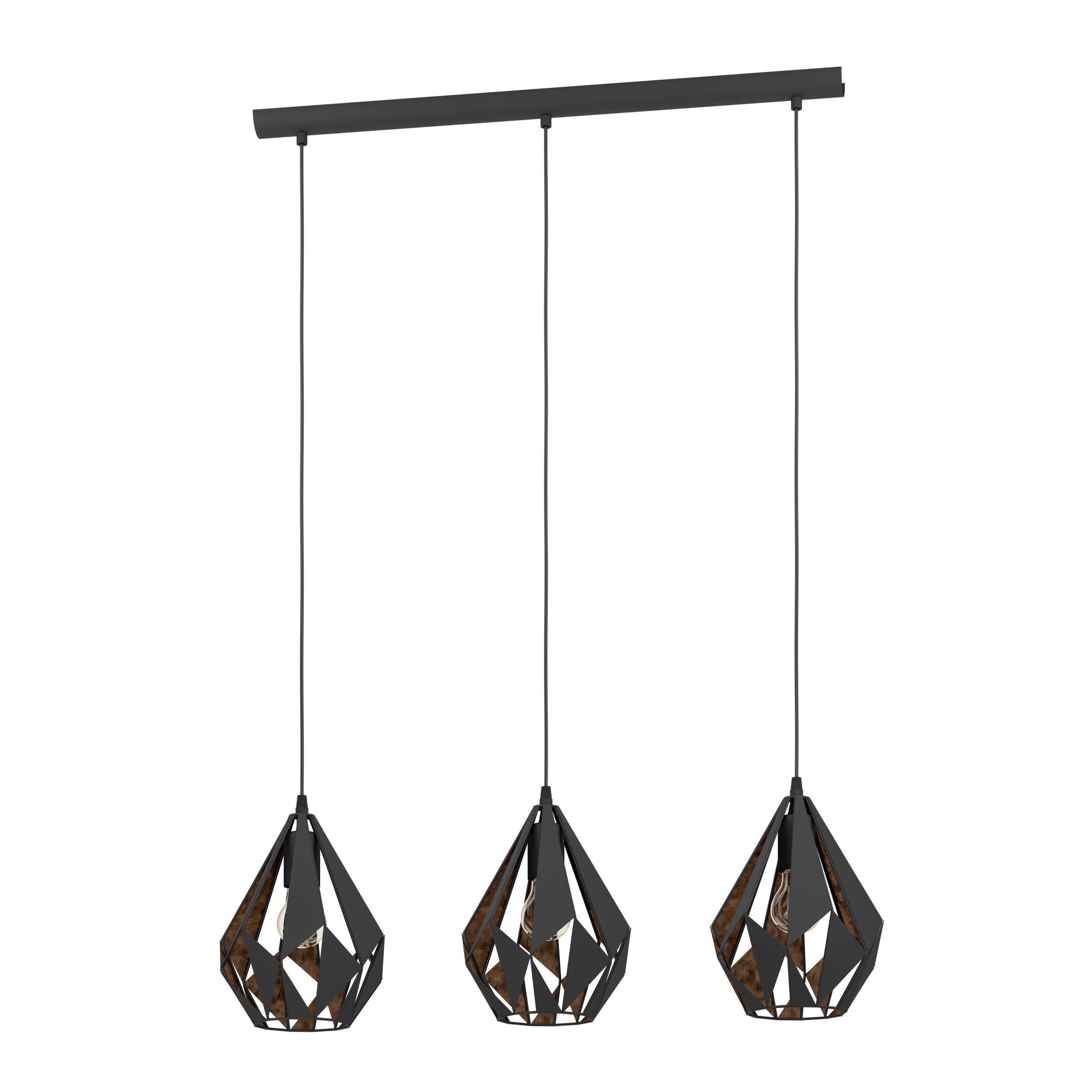 EGLO hanglamp Carlton 1 - e27 - 80,5 cm - zwart/koper