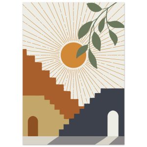 Artfulprints Poster Boho – Stairway sun – 50×70 cm – Meerkleurig Artfulprints Poster Boho – Stairway sun – 50×70 cm – Meerkleurig