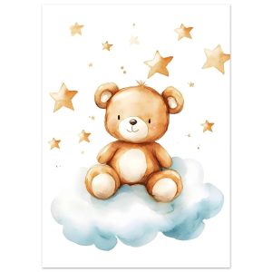 Artfulprints Poster Knuffelbeer in de sterren – 50×70 cm – Bruin Artfulprints Poster Knuffelbeer in de sterren – 50×70 cm – Bruin