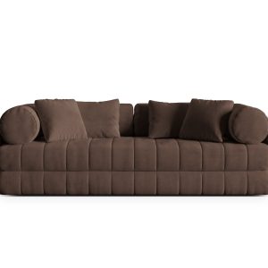 Cosmopolitan Design Converteerbare bank Kemi 3-zits, flueel chocolade