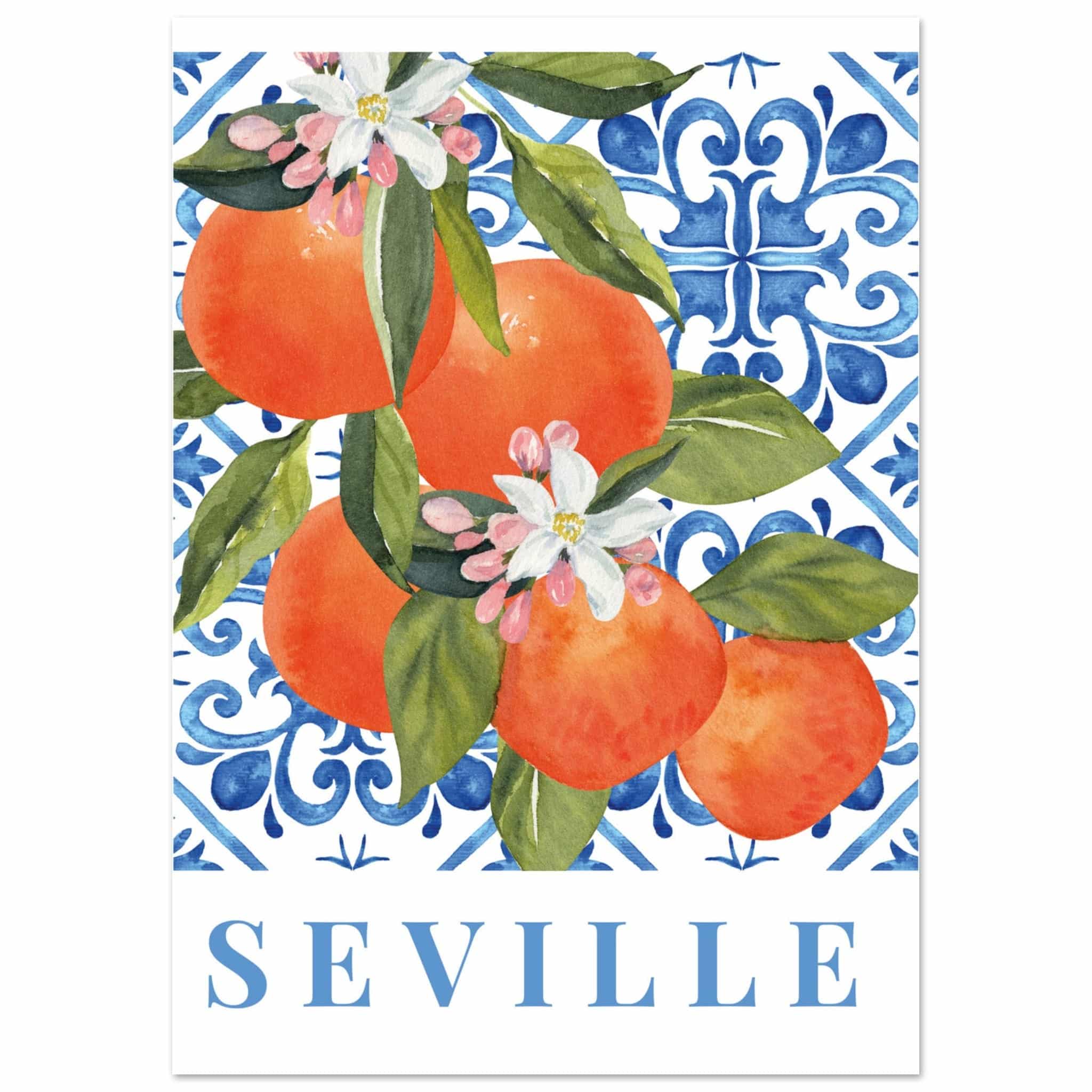 Artfulprints Poster Fruits - Orange tree in Seville - A4 21x29.7 cm -