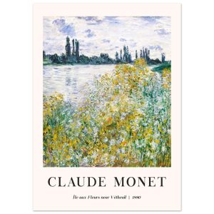Artfulprints Poster Claude Monet – Île aux fleurs near Vétheuil – 50×7 Artfulprints Poster Claude Monet – Île aux fleurs near Vétheuil – 50×7