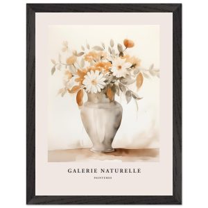 Artfulprints Poster met Lijst Bloemen in vaas 2 – 30×40 cm – Taupe