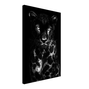 Artfulprints Canvas Panther portrait canvas – 40×60 cm – Zwart / Wit Artfulprints Canvas Panther portrait canvas – 40×60 cm – Zwart / Wit