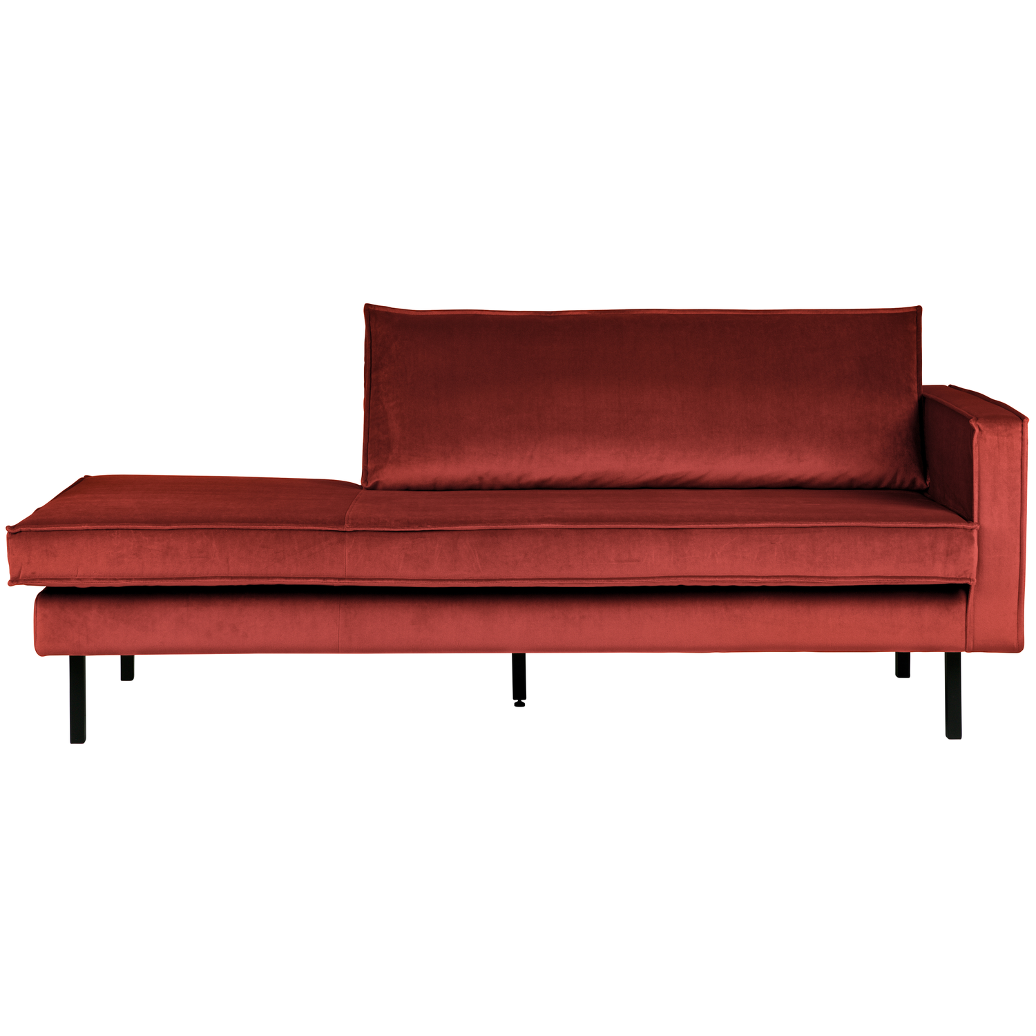 WOOOD daybed rechts Rodeo - Velvet - Chestnut - 85x266x86/213