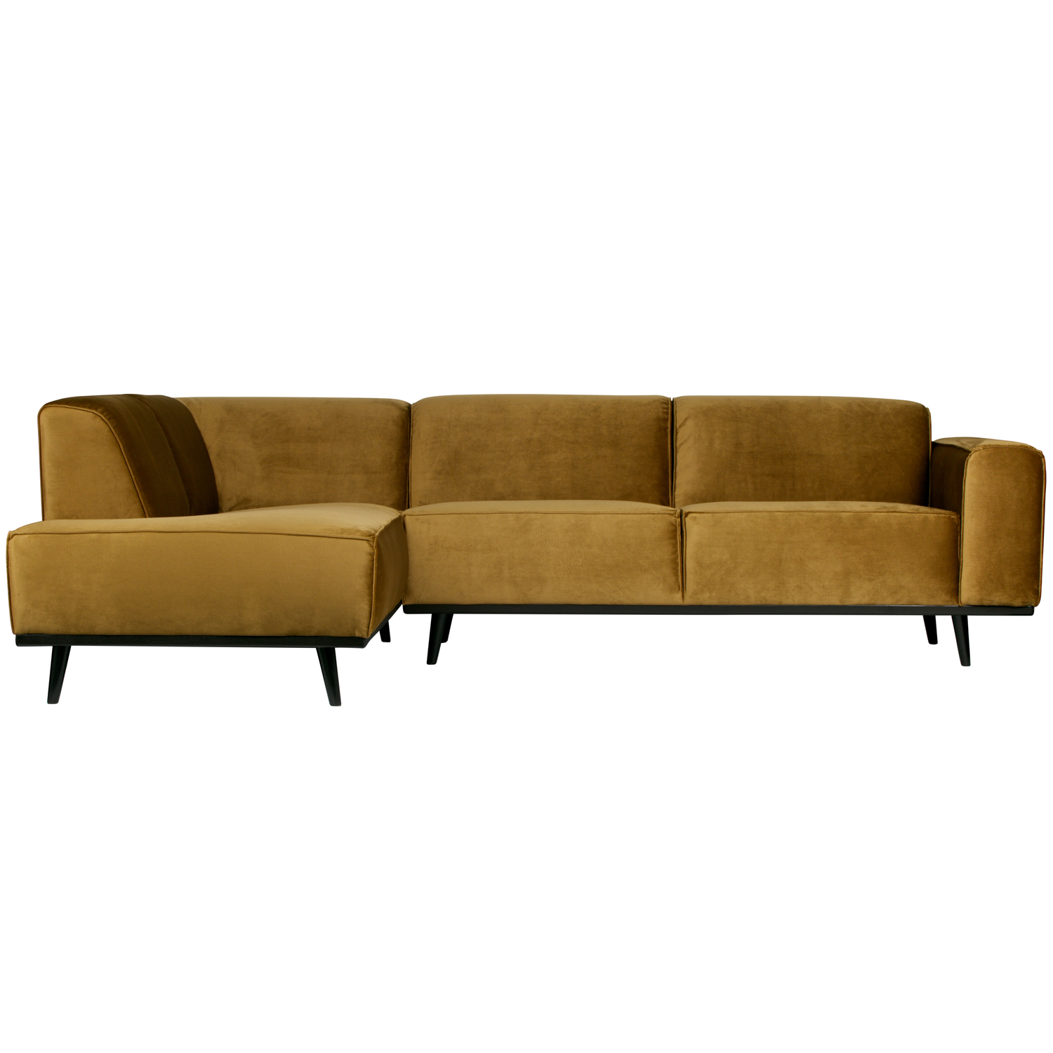 WOOOD hoekbank links Statement - Velvet - Honinggeel - 77x274x210