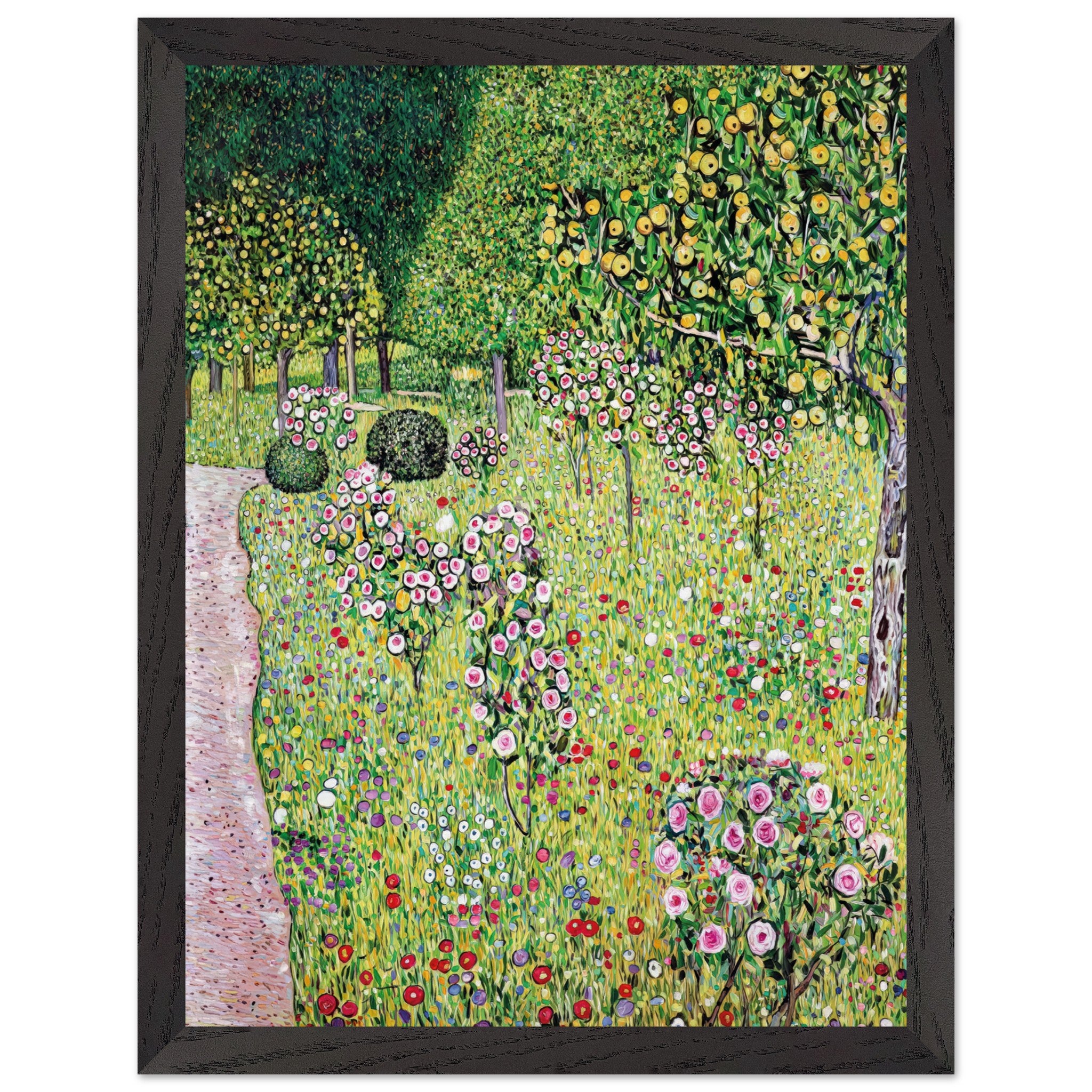 Artfulprints Poster met Lijst Gustav Klimt - Orchard with roses - 30x4