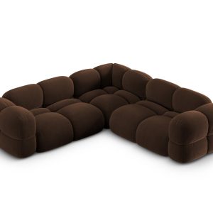 Cosmopolitan Design Hoekbank Loretto 4-zits, flueel chocolade – 250×25 Cosmopolitan Design Hoekbank Loretto 4-zits, flueel chocolade – 250×25