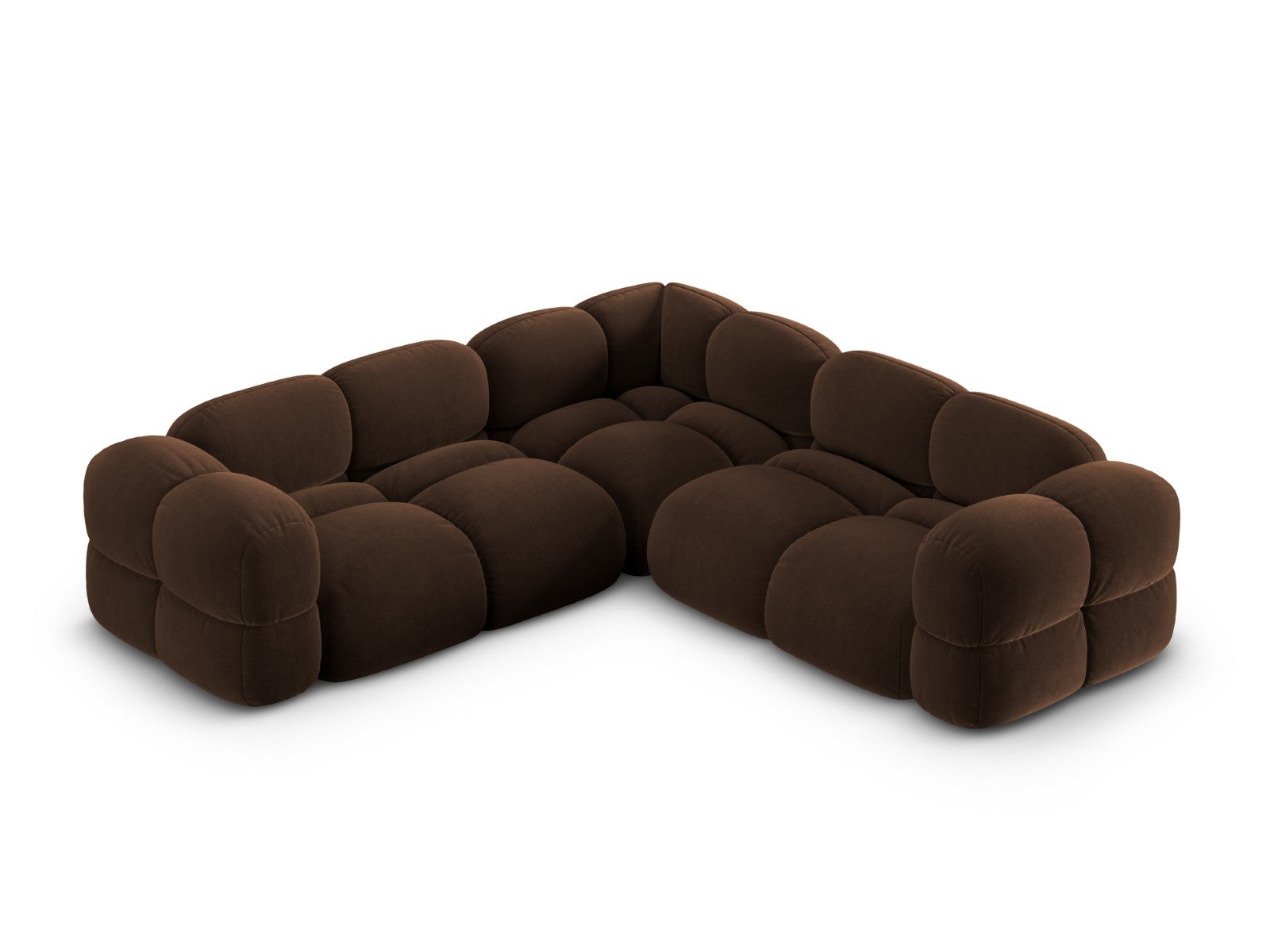 Cosmopolitan Design Hoekbank Loretto 4-zits, flueel chocolade - 250x25
