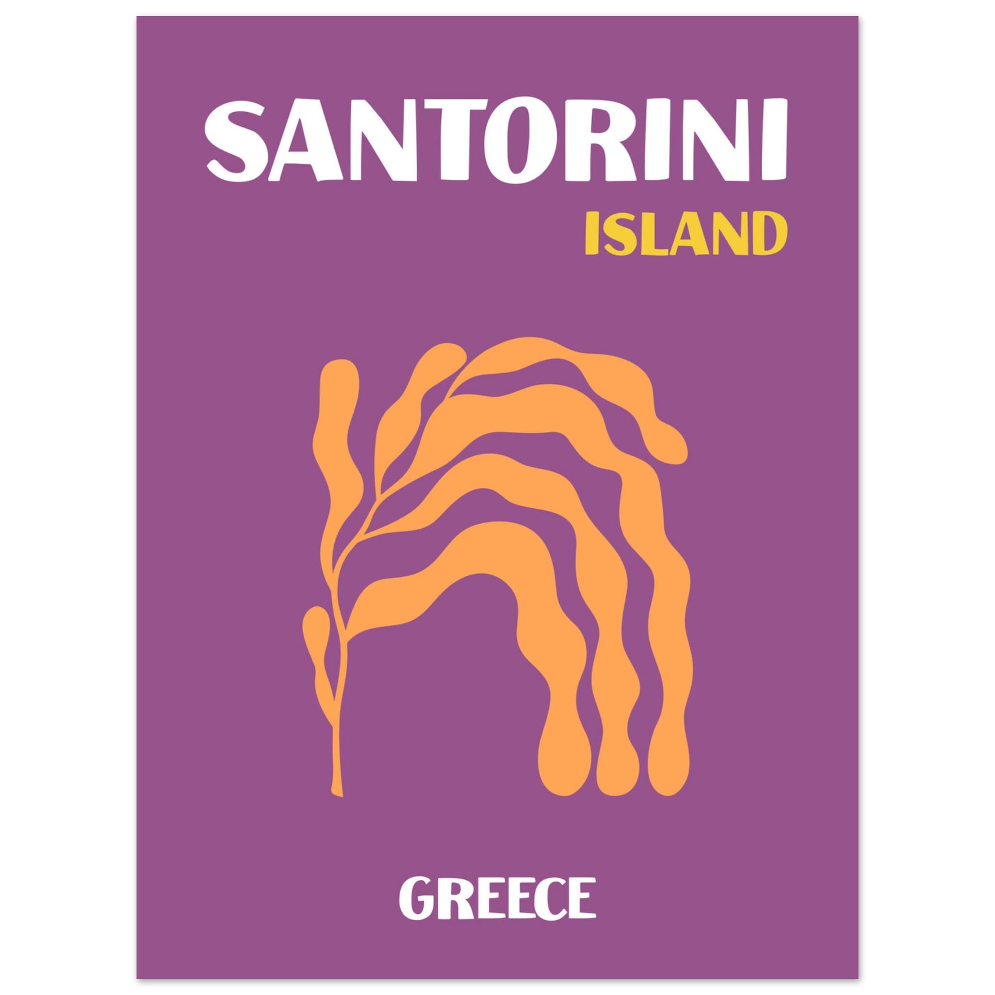 Artfulprints Poster Griekenland - Santorini - 30x40 cm - Paars