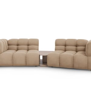 Cosmopolitan Design Modulaire bank Sky 2-zits, flueel, zand – 148x280x