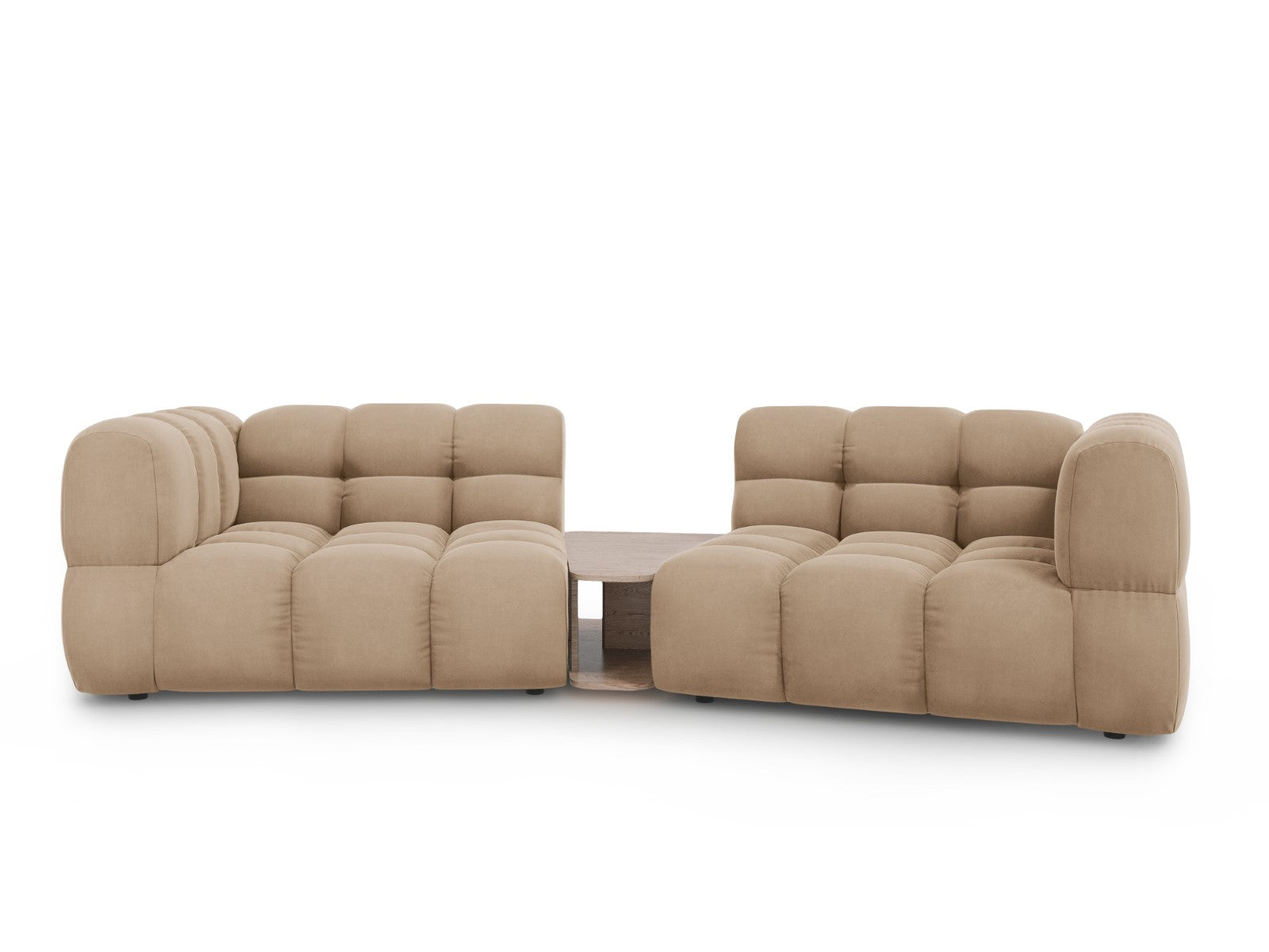 Cosmopolitan Design Modulaire bank Sky 2-zits, flueel, zand - 148x280x