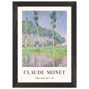 Artfulprints Poster met Lijst Claude Monet – Poplars, pink effect – A4