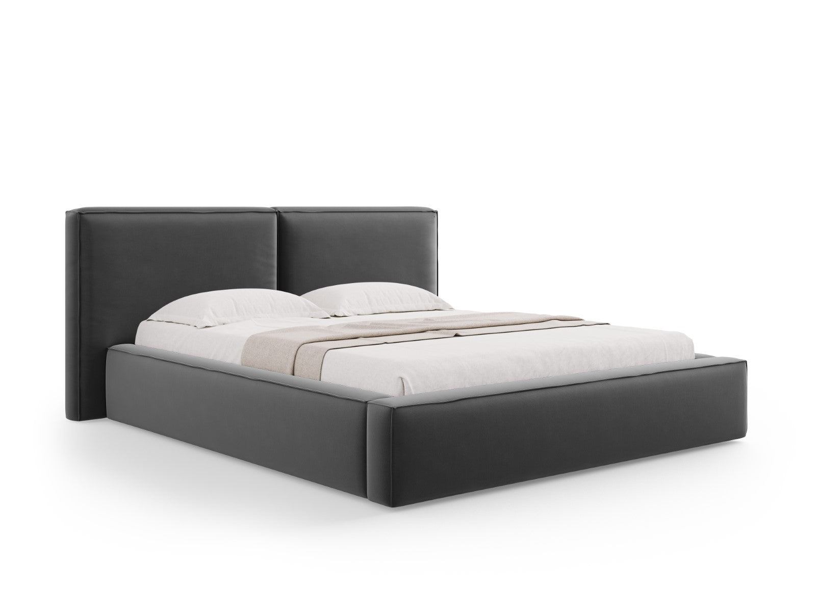 Cosmopolitan Design Opbergbed met dubbel hoofdbord Arendal 200x200cm,