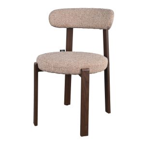 DÉJA Living Eetkamerstoel Lagan – Taupe/Walnoot Stof – Set van 2 DÉJA Living Eetkamerstoel Lagan – Taupe/Walnoot Stof – Set van 2