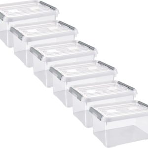 Curver Handy+ Opbergbox – 15L – 6 stuks – Transparant met deksel Curver Handy+ Opbergbox – 15L – 6 stuks – Transparant met deksel