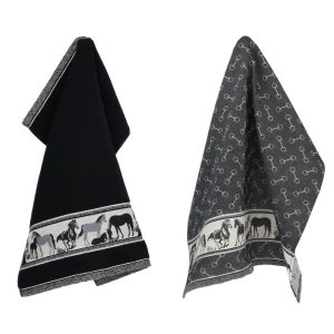 Luxe Keukendoek en Theedoek Paard Zwart GOTS – Bunzlau Castle – 100% b Luxe Keukendoek en Theedoek Paard Zwart GOTS – Bunzlau Castle – 100% b