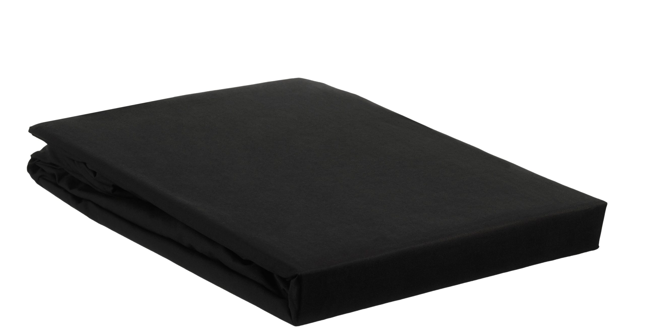 Ambiante splittopper hoeslaken Cotton Uni TDS - 140x200 cm - zwart