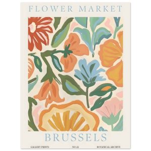 Artfulprints Poster Flower market – Brussels – 30×40 cm – Meerkleurig Artfulprints Poster Flower market – Brussels – 30×40 cm – Meerkleurig