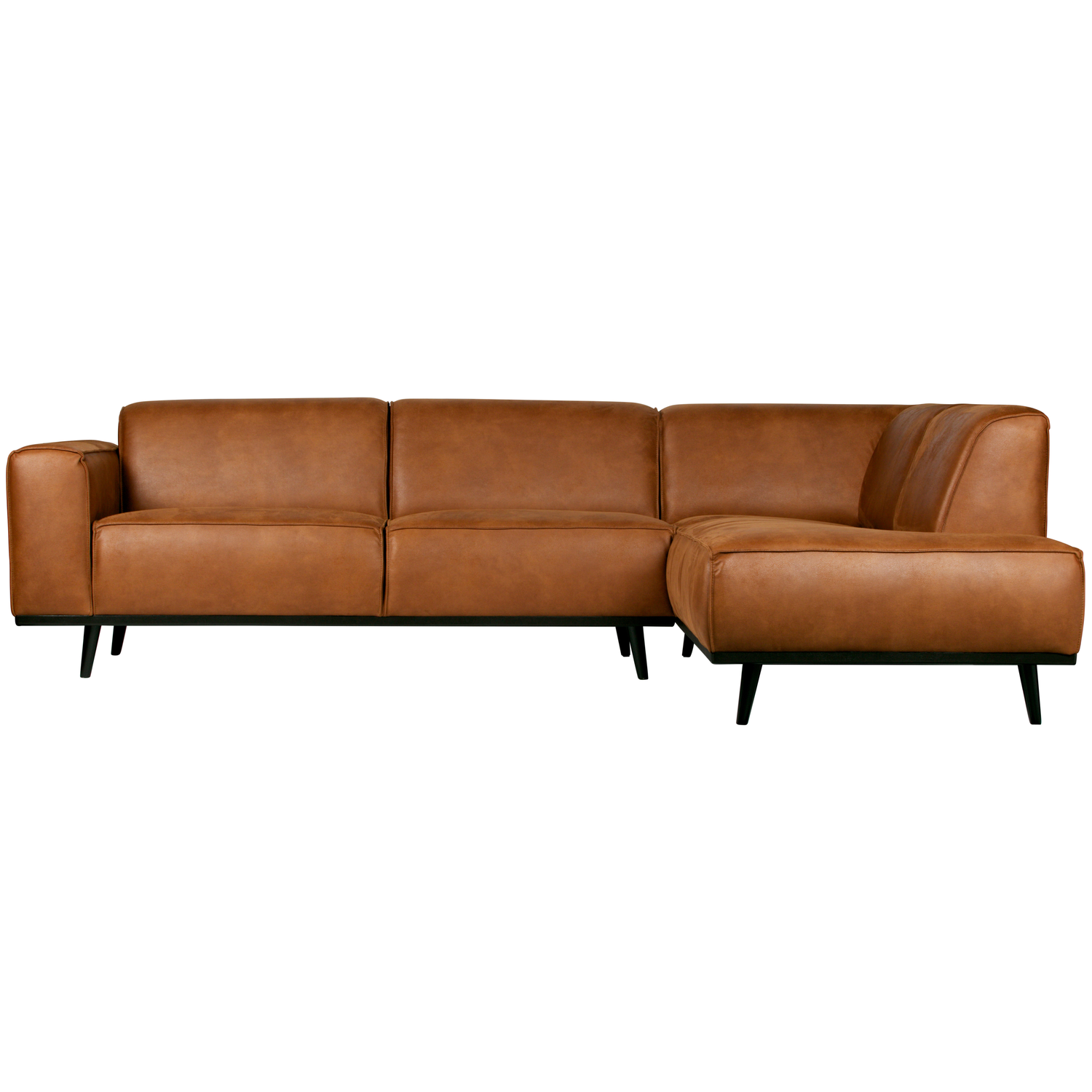 WOOOD hoekbank rechts Statement - Ecoleer - Cognac - 77x274x210
