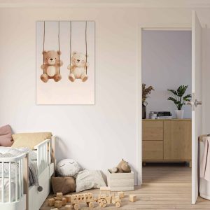 Artfulprints Poster Twee beren op de schommel – 70×100 cm – Bruin Artfulprints Poster Twee beren op de schommel – 70×100 cm – Bruin