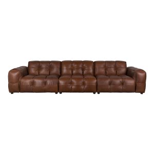 Dutchbone Hackman 4,5-zitsbank Leer Chocolade Bruin Dutchbone Hackman 4,5-zitsbank Leer Chocolade Bruin