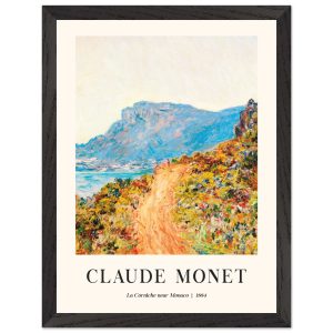 Artfulprints Poster met Lijst Claude Monet – La Corniche near Monaco –