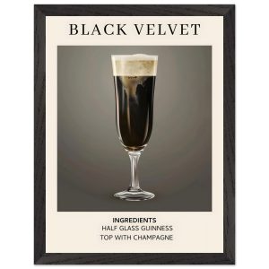 Artfulprints Poster met Lijst Black Velvet cocktail – Ingrediënten – 3