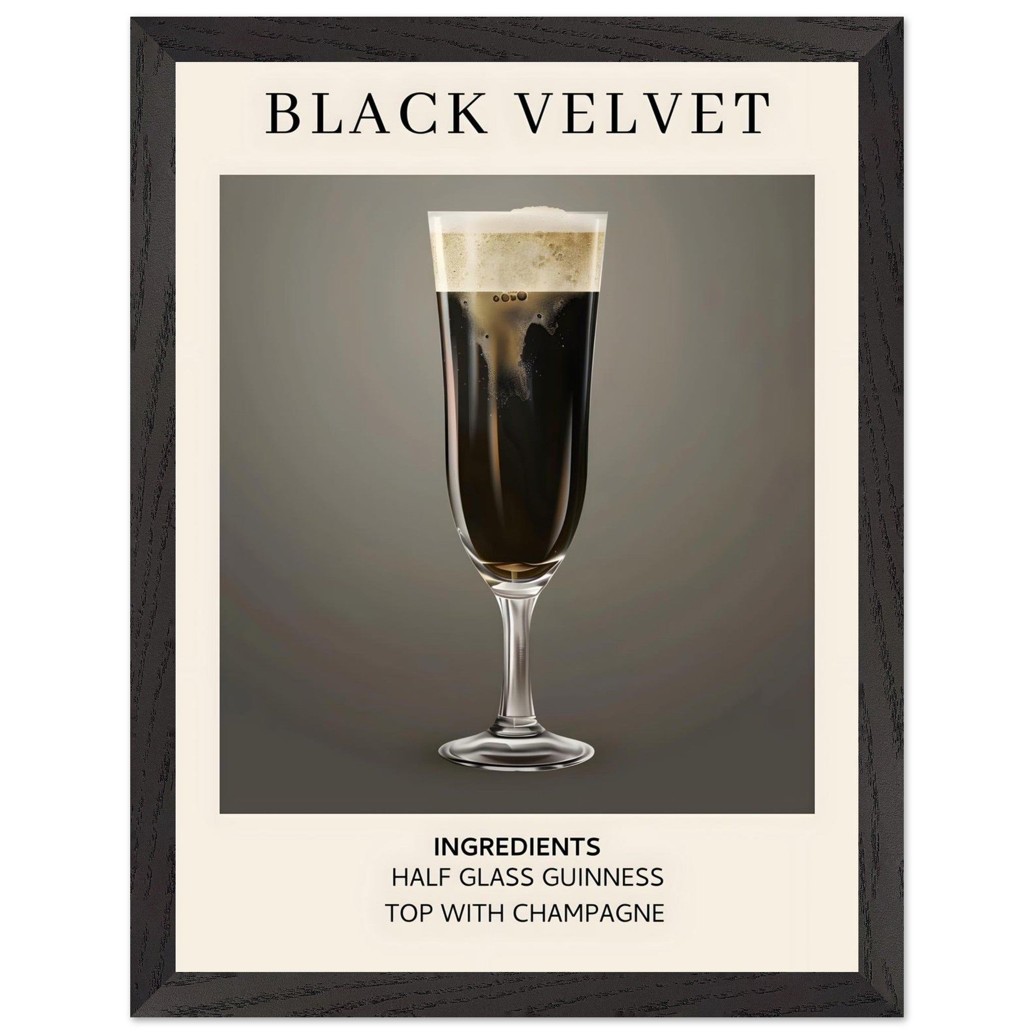 Artfulprints Poster met Lijst Black Velvet cocktail - Ingrediënten - 3