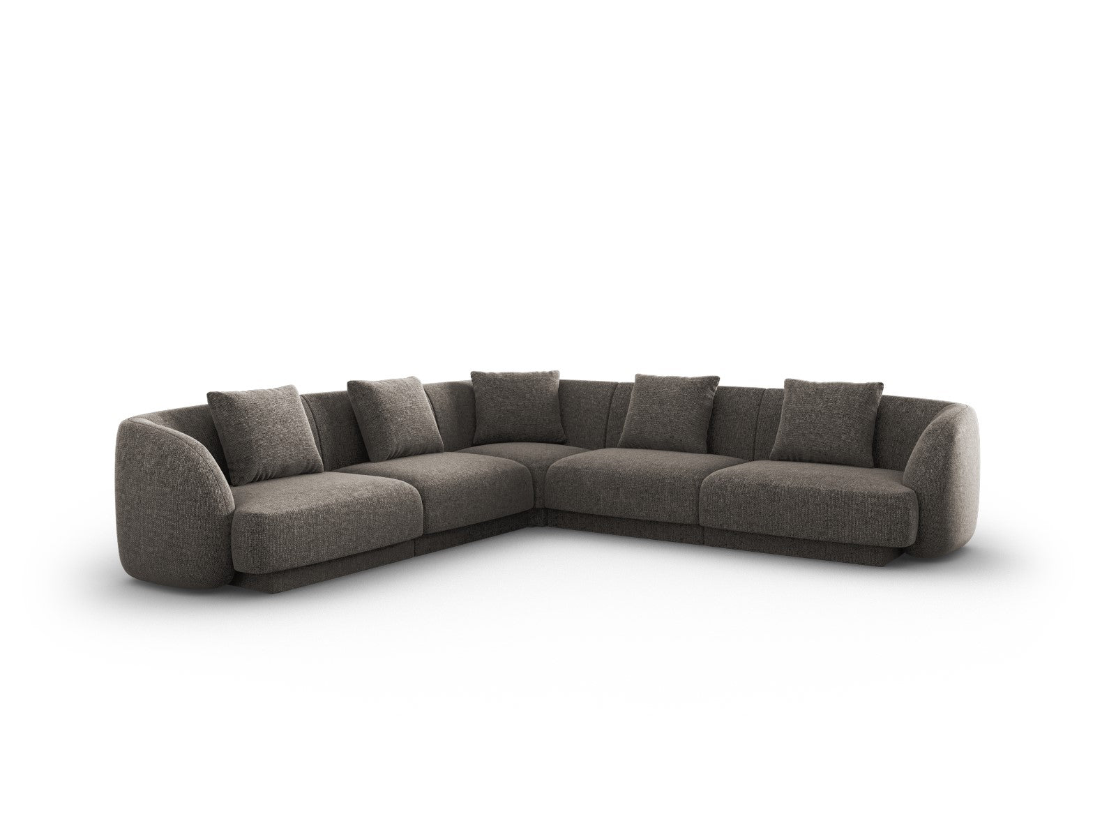 Cosmopolitan Design Symmetrische hoekbank Tulum 5-zits, chenille, grij