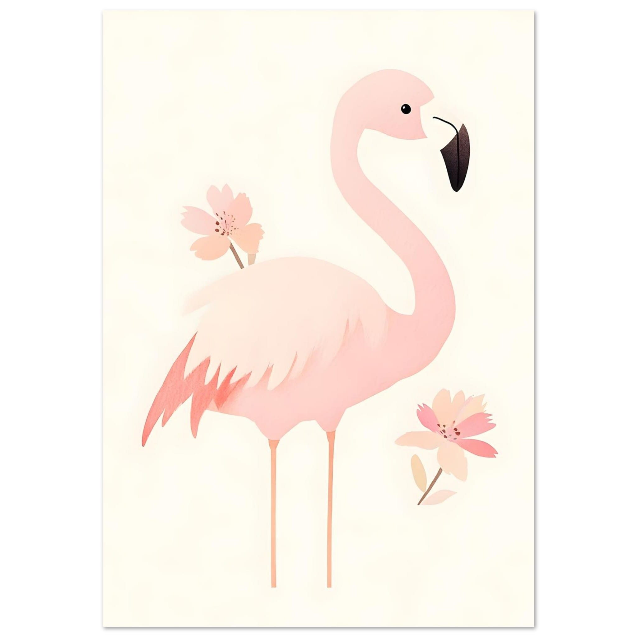 Artfulprints Poster Tropische flamingo - 70x100 cm - Roze
