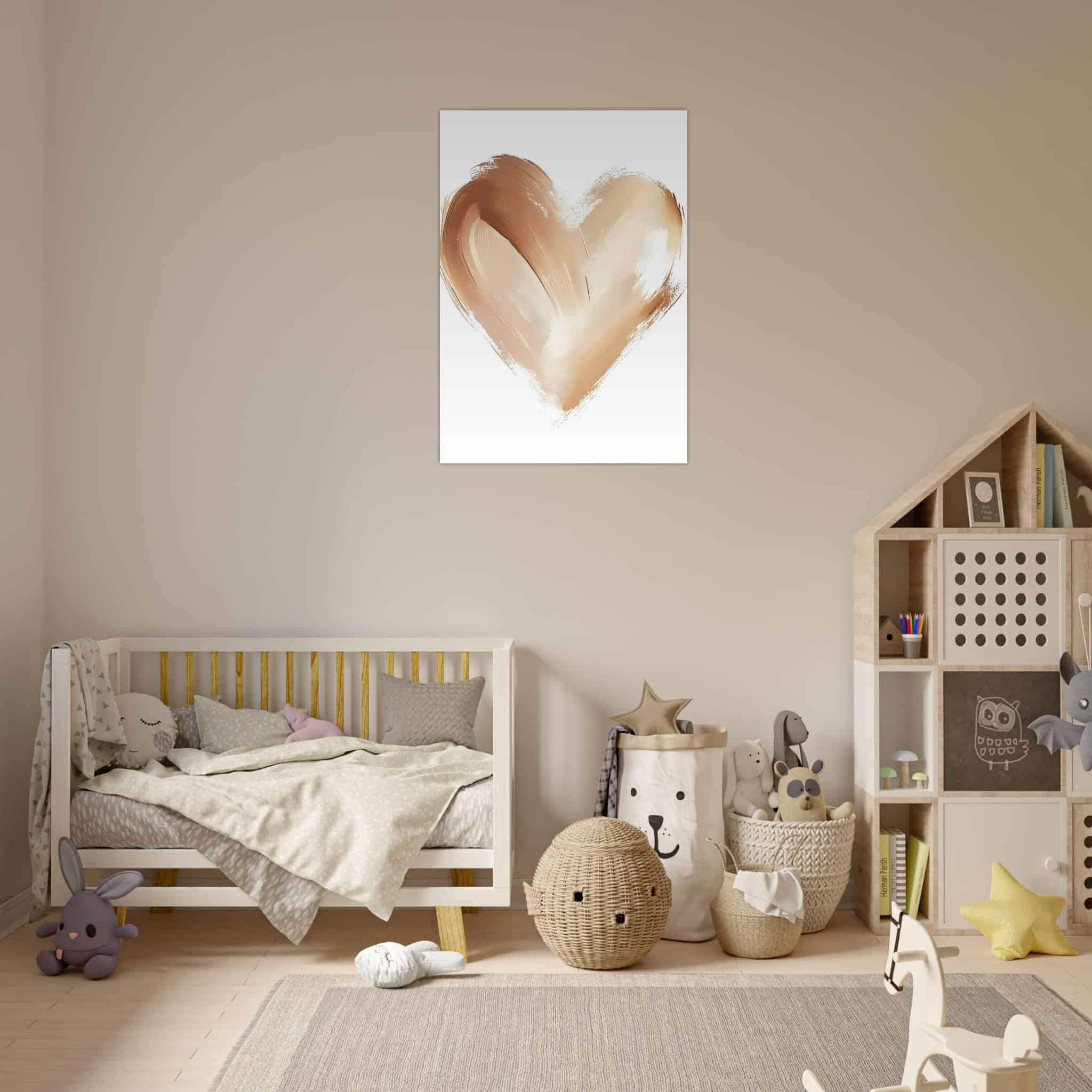 Poster Warm bruin hart - 70x100 cm - Bruin